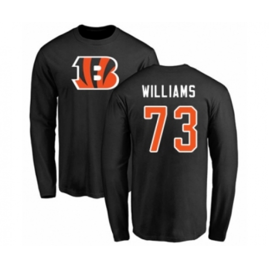 Football Cincinnati Bengals #73 Jonah Williams Black Name & Number Logo Long Sleeve T-Shirt - Jersey