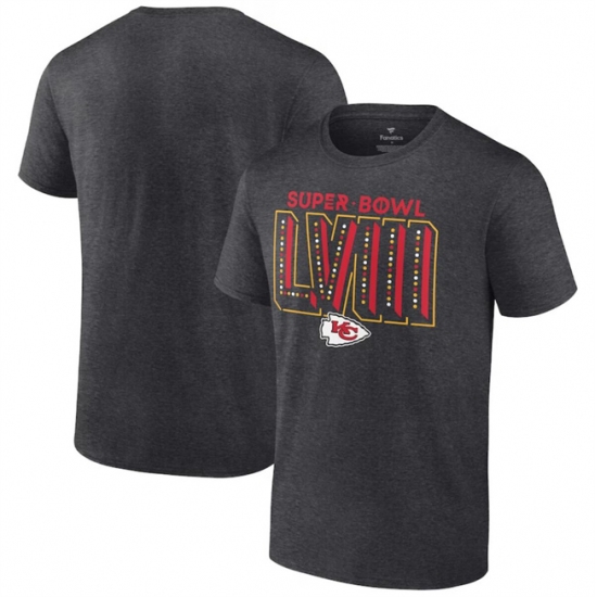 Men's Kansas City Chiefs Heather Charcoal Super Bowl LVIII Local Team T-Shirt - Jersey
