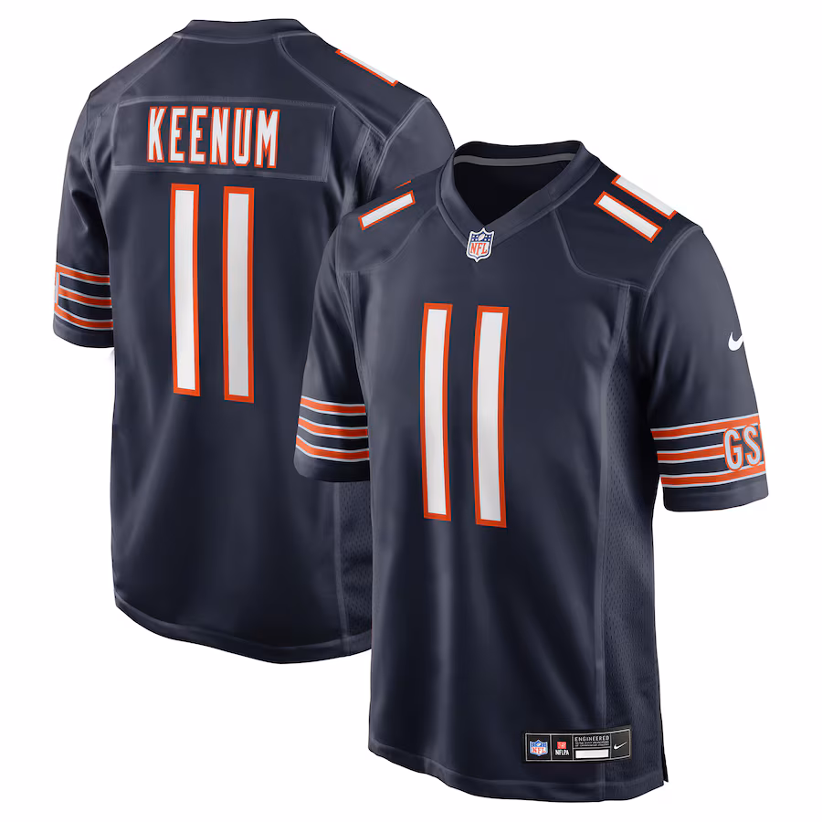 Men's Chicago Bears Case Keenum Nike Navy Team Game Jersey - Jersey