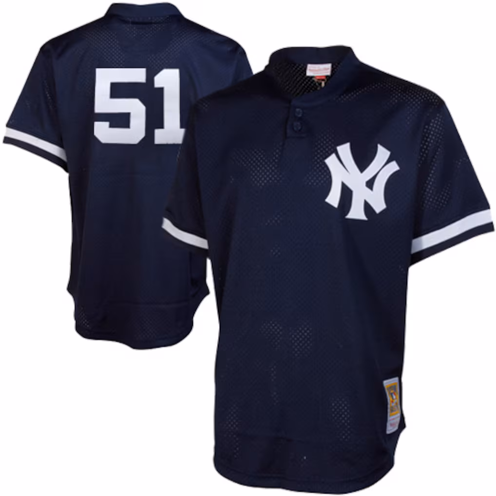 Men's New York Yankees Bernie Williams Mitchell & Ness Navy Authentic Batting Practice Jersey - Jersey