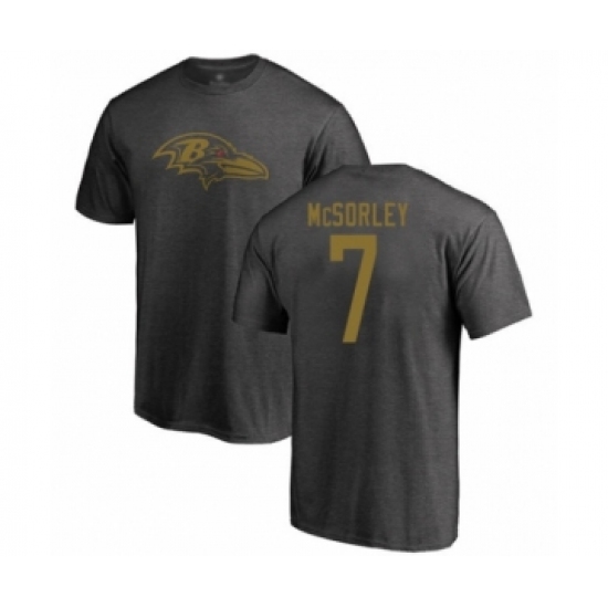 Football Baltimore Ravens #7 Trace McSorley Ash One Color T-Shirt - Jersey