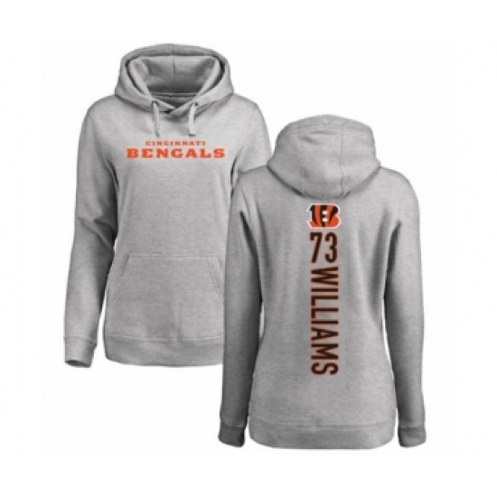 Football Women's Cincinnati Bengals #73 Jonah Williams Ash Backer Pullover Hoodie - Jersey