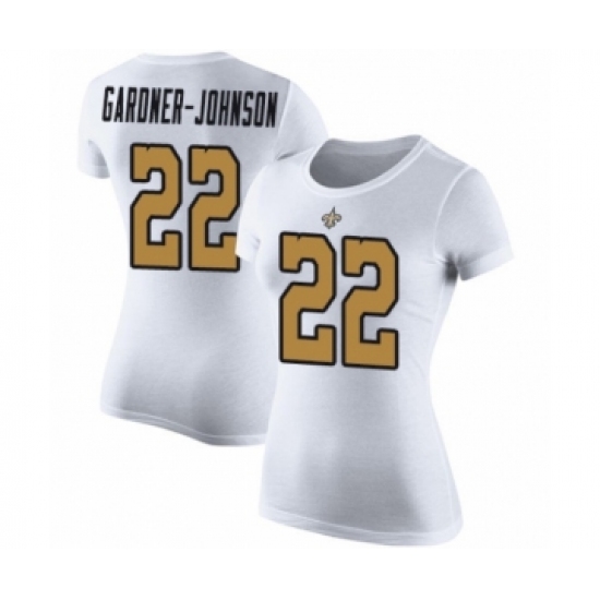 Football Women's New Orleans Saints #22 Chauncey Gardner-Johnson White Rush Pride Name & Number T-Shirt - Jersey