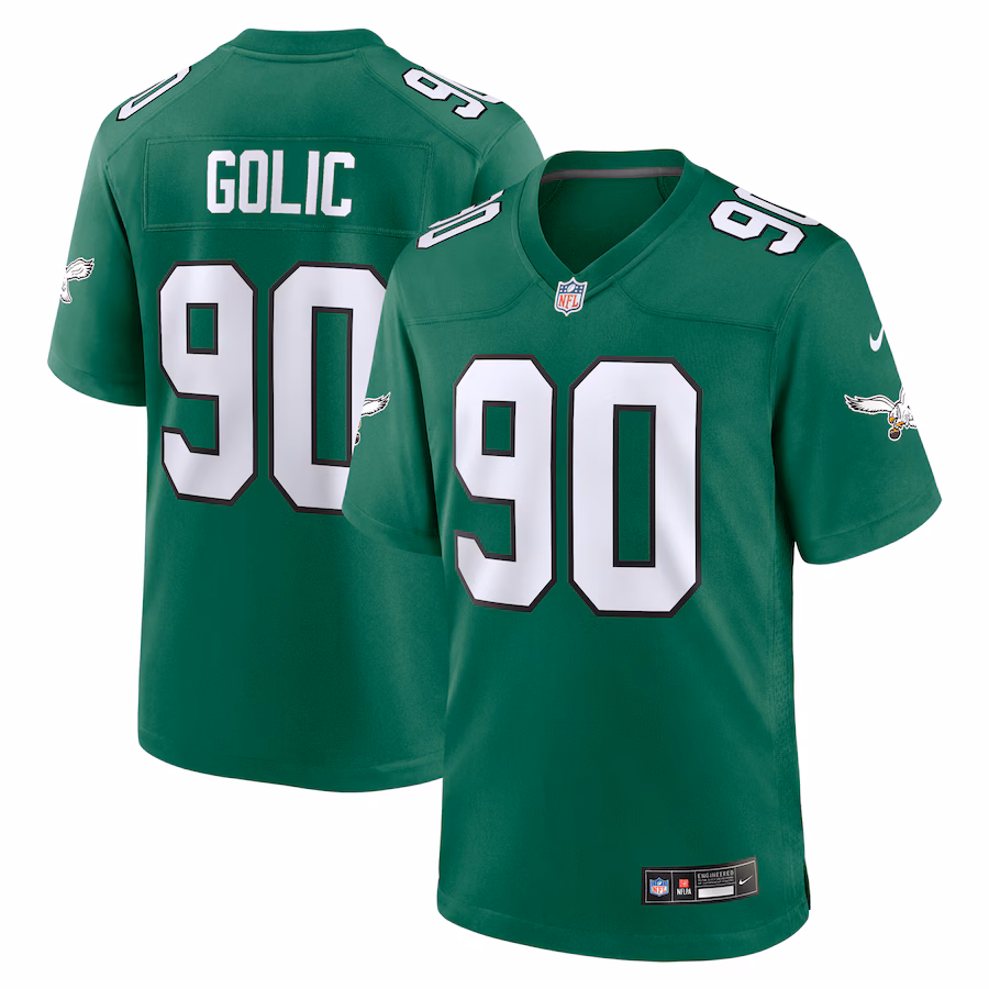 Men's Philadelphia Eagles Mike Golic Nike Kelly Green Retired Player Alternate Game Jersey - Jersey