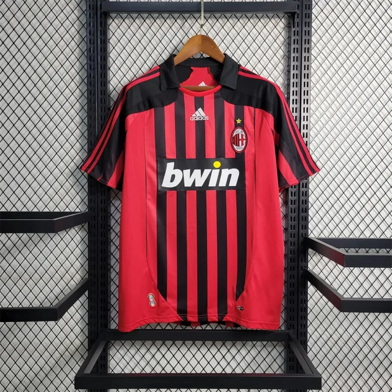 AC Milan Retro Soccer Jersey Home Custom Shirt 2007/08 - Jersey