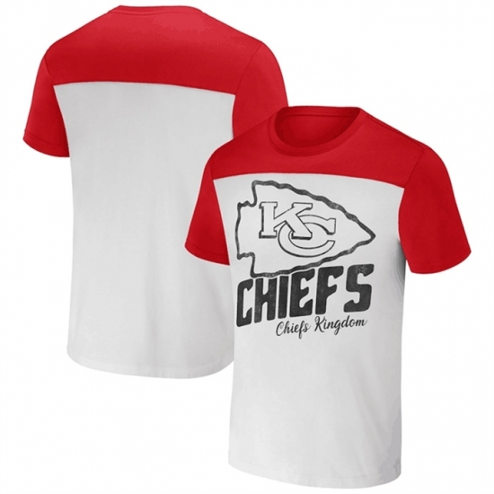 Men's Kansas City Chiefs Cream Red X Darius Rucker Collection Colorblocked T Shirt - Jersey
