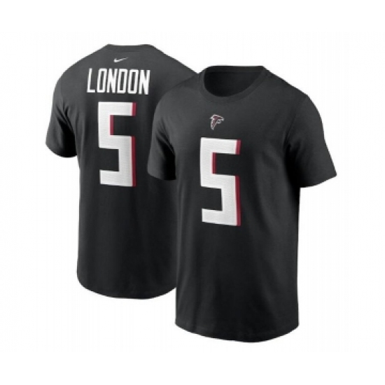 Men's Atlanta Falcons #5 Drake London 2022 Black NFL Draft First Round Pick Player Name & Number T-Shirt - Jersey