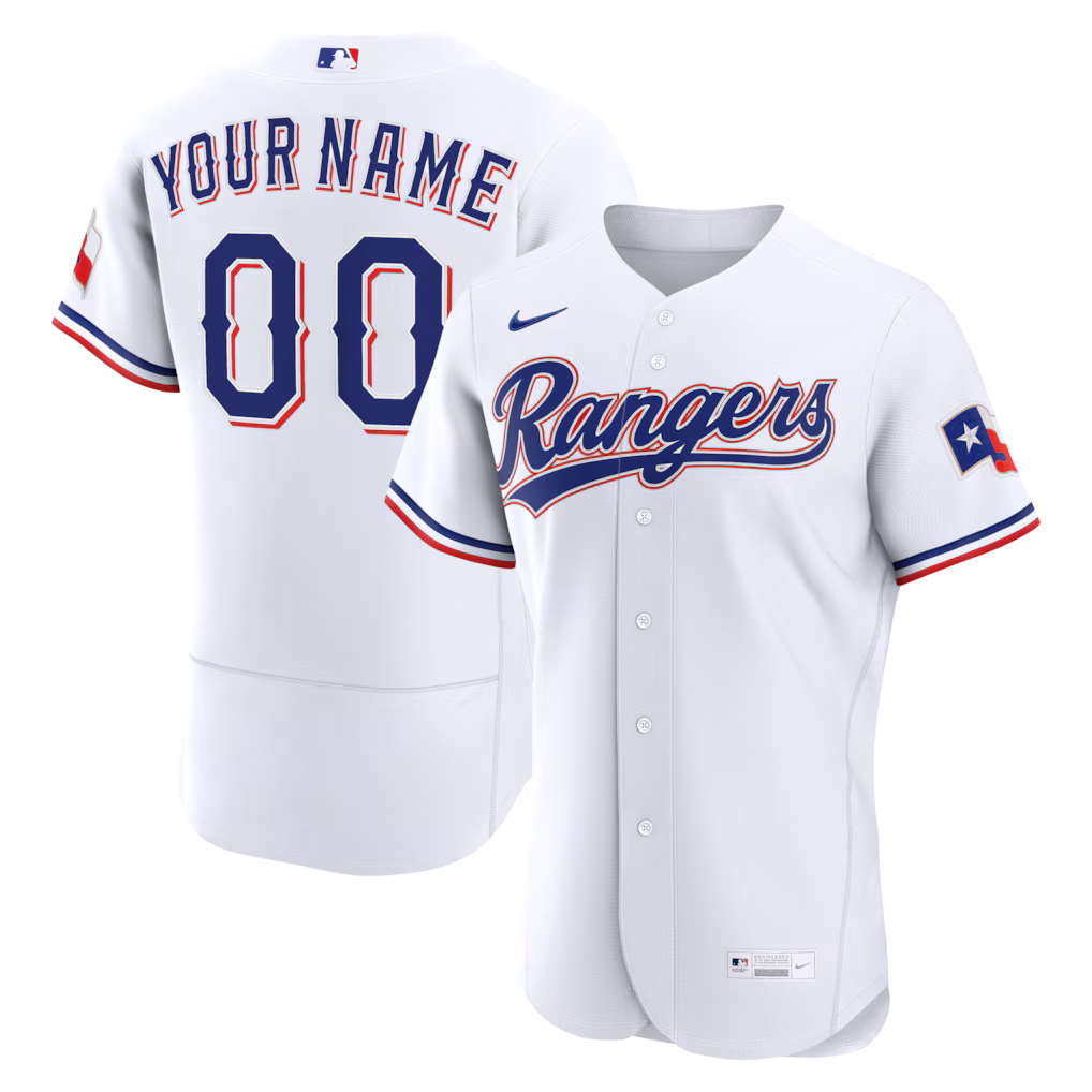 Men's Texas Rangers Nike White Home Authentic Custom Jersey - Jersey