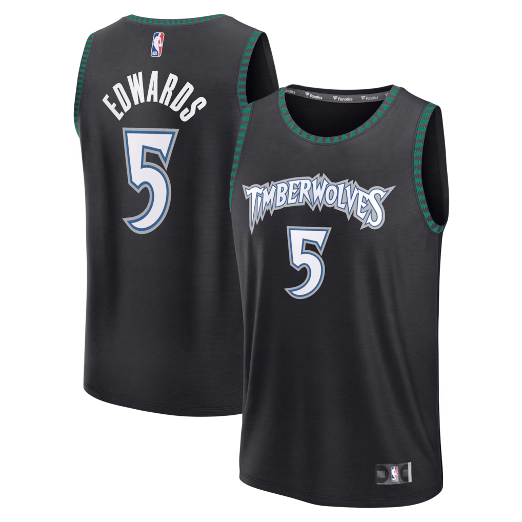 Men's Minnesota Timberwolves Anthony Edwards Fanatics Black Fast Break Jersey - Classic Edition - Jersey