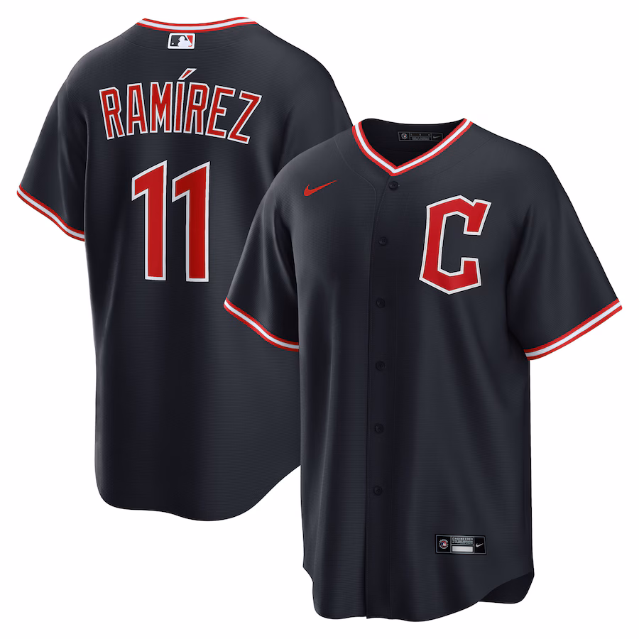 Men's Cleveland Guardians José Ramírez Nike Navy Alternate 2.0 Replica Jersey - Jersey