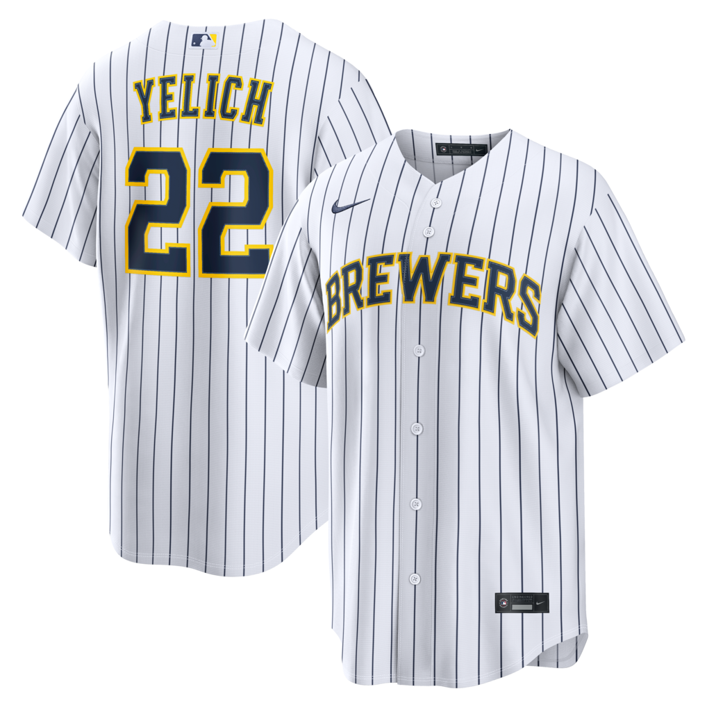 Men's Milwaukee Brewers Christian Yelich Nike White Alternate Replica Jersey - Jersey