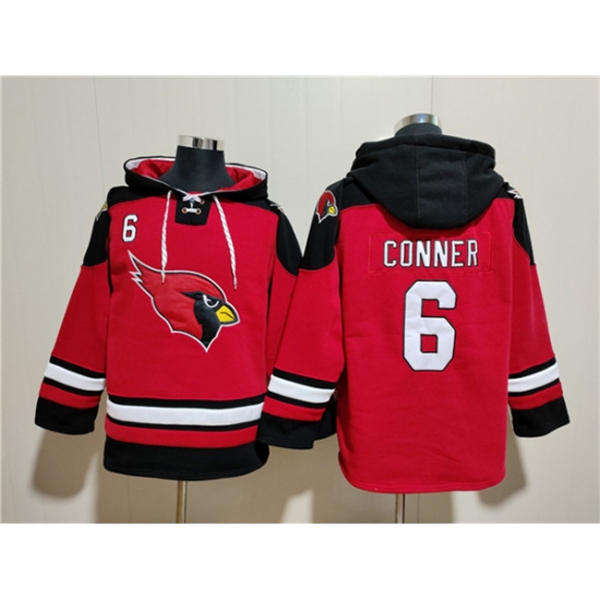 Men's Arizona Cardinals #6 James Conner Red Ageless Must-Have Lace-Up Pullover Hoodie - Jersey