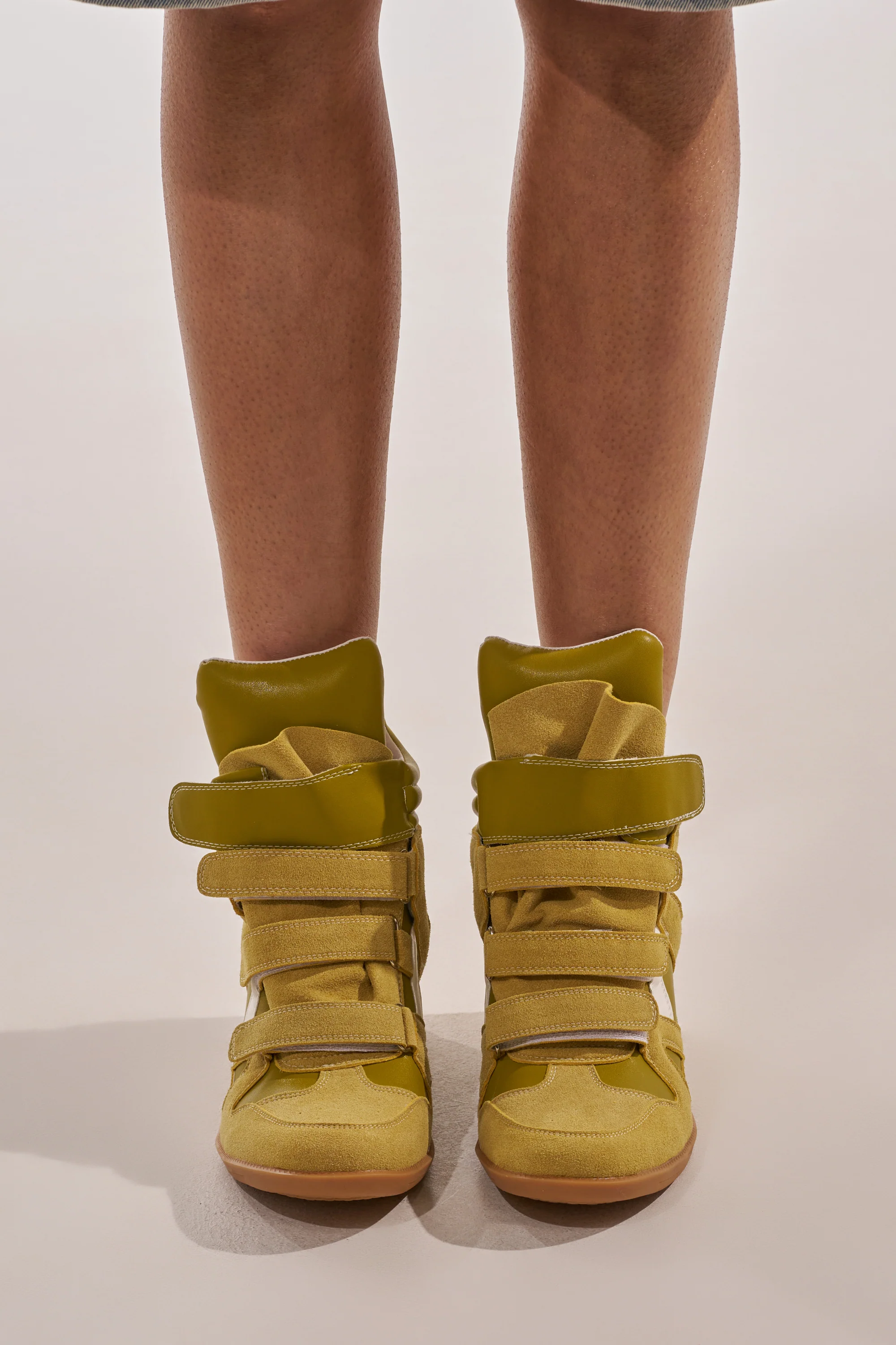 AZALEA WANG BRYANT OLIVE WEDGE SNEAKER - Akira Wear