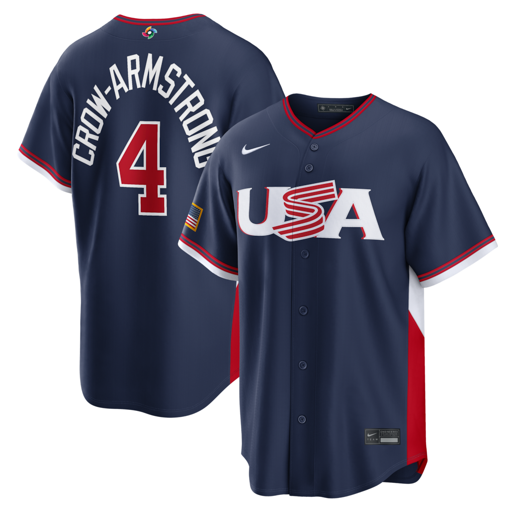 Men's USA Baseball Pete Crow-Armstrong Nike Navy 2026 World Baseball Classic Road Stadium Jersey - Jersey