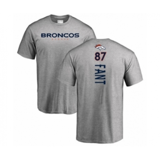 Football Denver Broncos #87 Noah Fant Ash Backer T-Shirt - Jersey