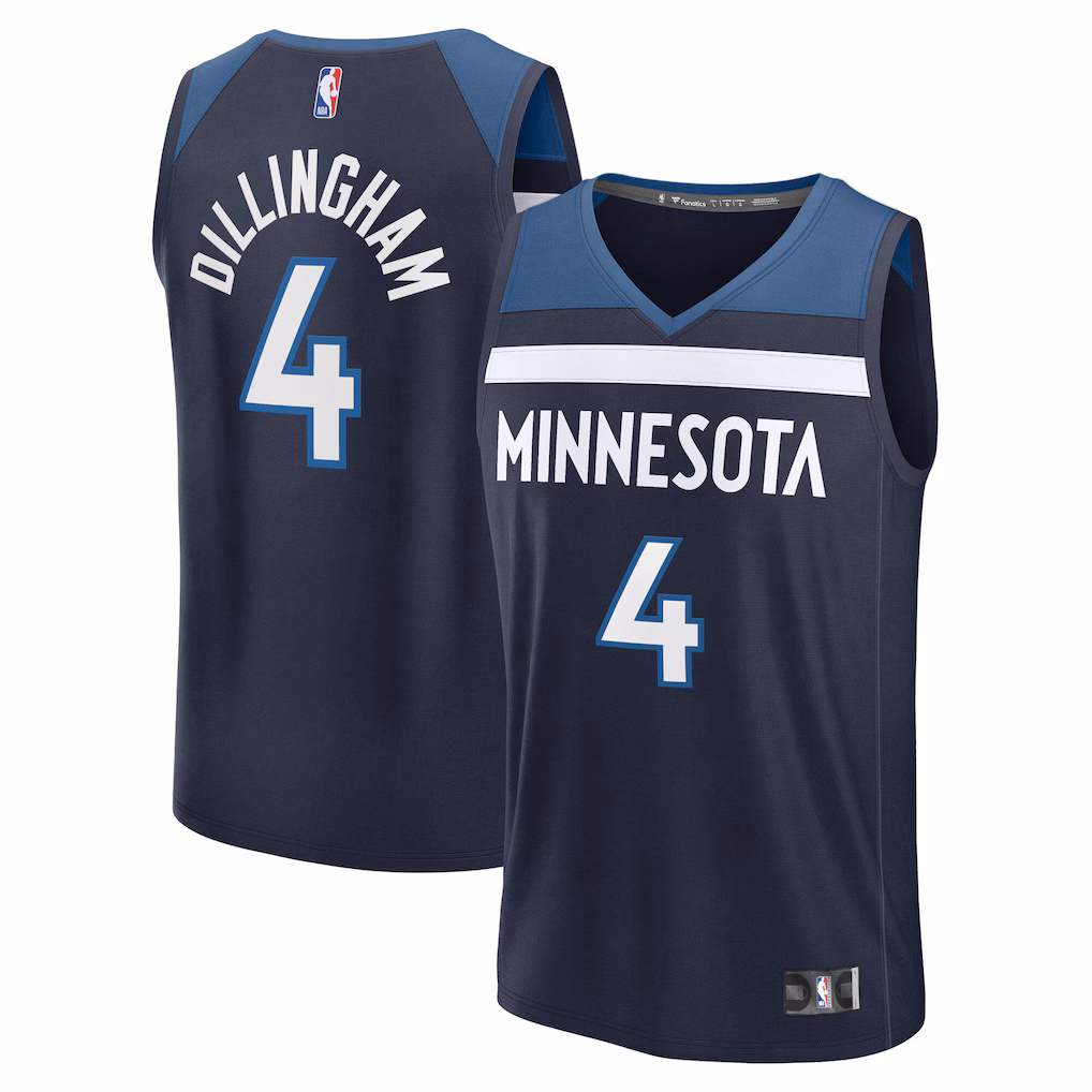 Men's Minnesota Timberwolves Rob Dillingham Fanatics Navy Fast Break Replica Jersey - Icon Edition - Jersey