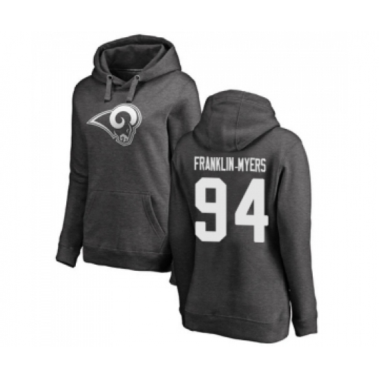 Football Women's Los Angeles Rams #94 John Franklin-Myers Ash One Color Pullover Hoodie - Jersey