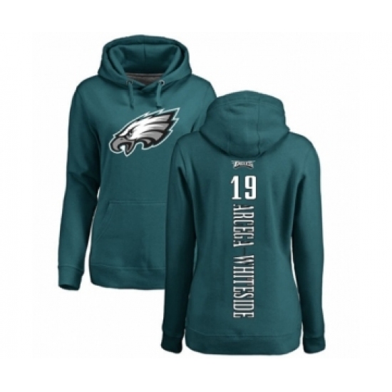 Women's Philadelphia Eagles #19 JJ Arcega-Whiteside Green Backer Pullover Hoodie - Jersey