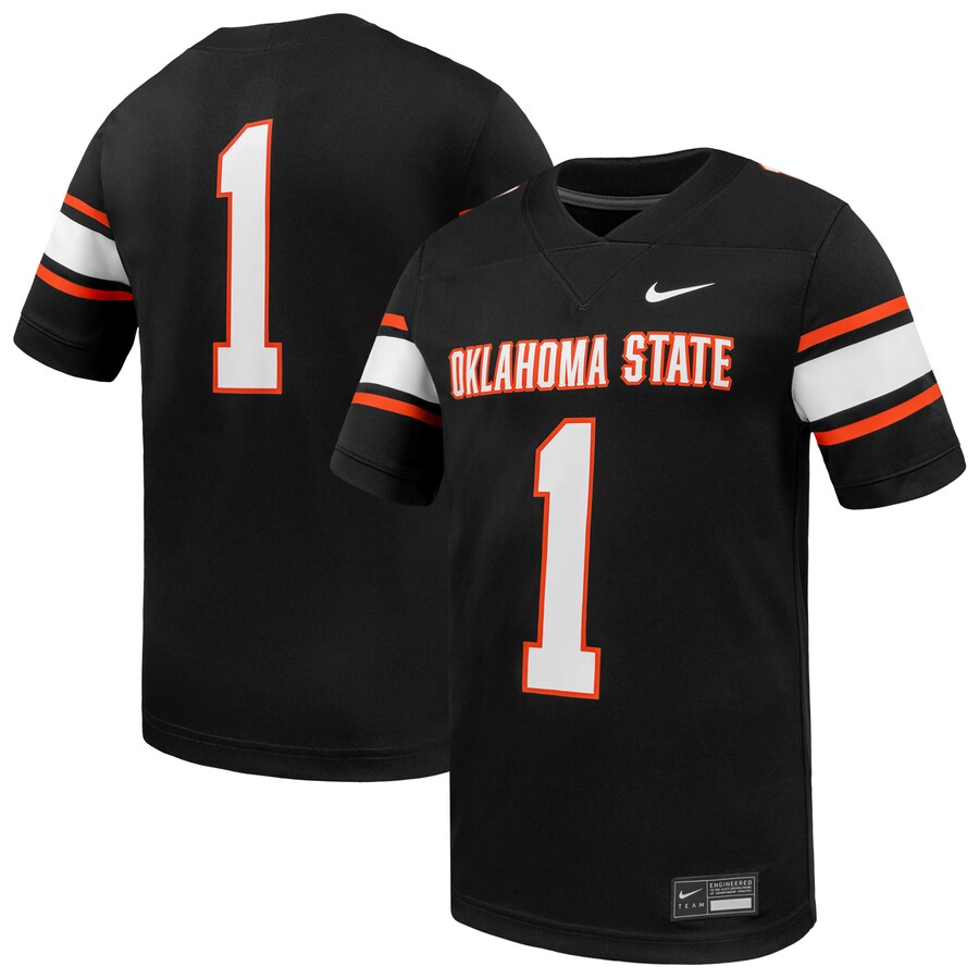 Men's Nike #1 Black Oklahoma State Cowboys Untouchable Replica Game Jersey - Jersey