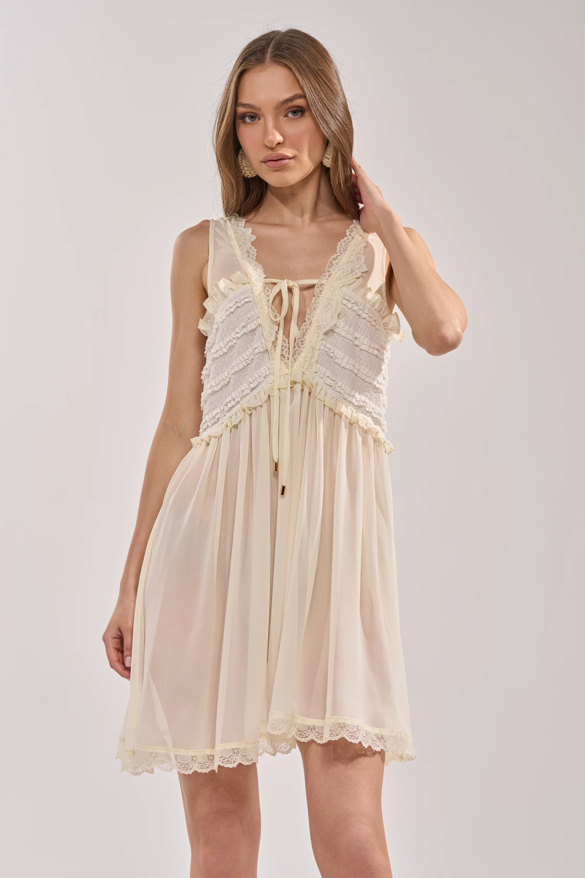 FREE SPIRIT LACE MINI DRESS - Akira Wear