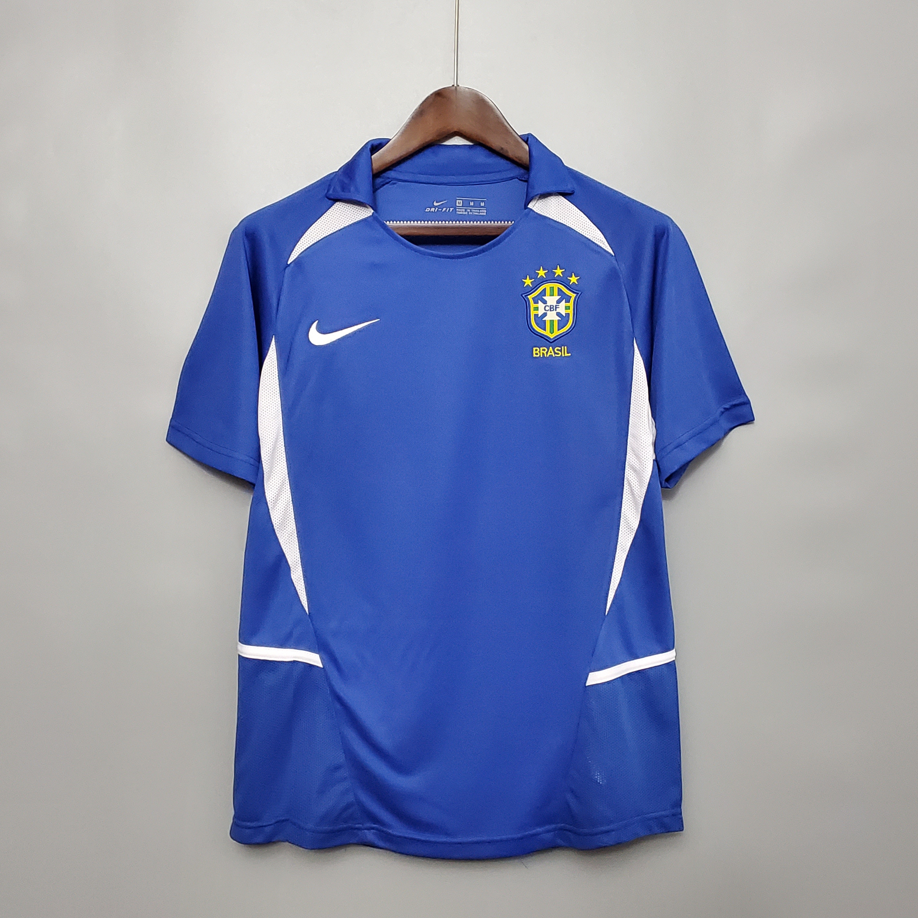 Brazil Retro Jersey Custom Away Soccer Jersey World Cup 2002 - Jersey