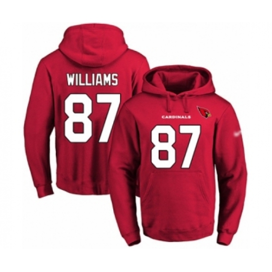 Football Men's Arizona Cardinals #87 Maxx Williams Red Name & Number Pullover Hoodie - Jersey