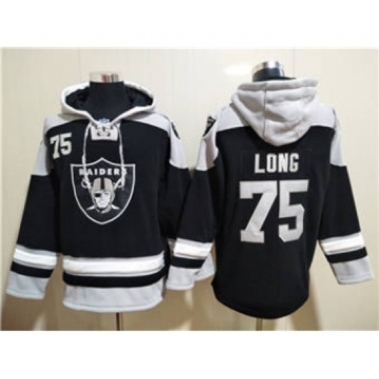 Men's Las Vegas Raiders #75 Howie Long Ageless Must-Have Lace-Up Pullover Football Hoodie - Jersey
