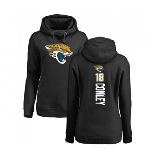 Football Women's Jacksonville Jaguars #18 Chris Conley Black Backer Pullover Hoodie - Jersey