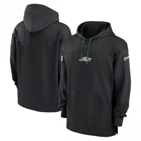 Men's New York Jets Black Performance Pullover Hoodie - Jersey