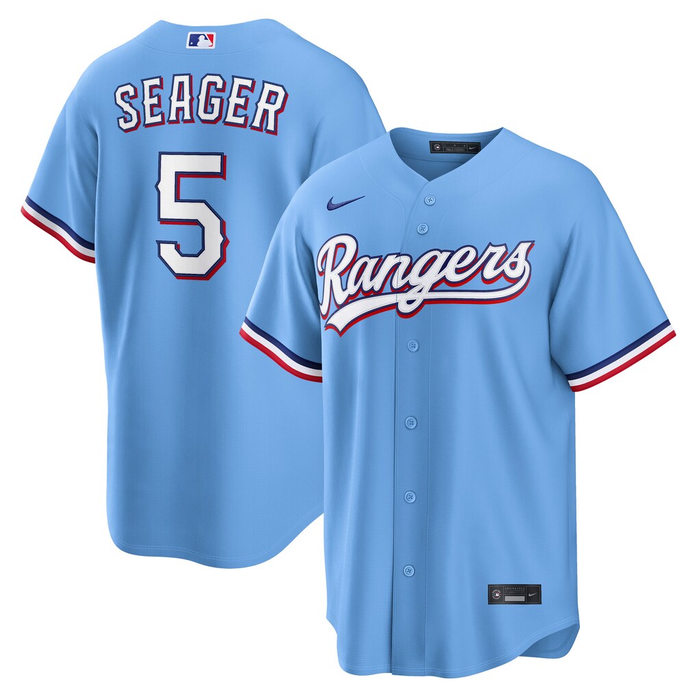 Men's Texas Rangers Corey Seager Nike Light Blue Alternate Replica Jersey - Jersey