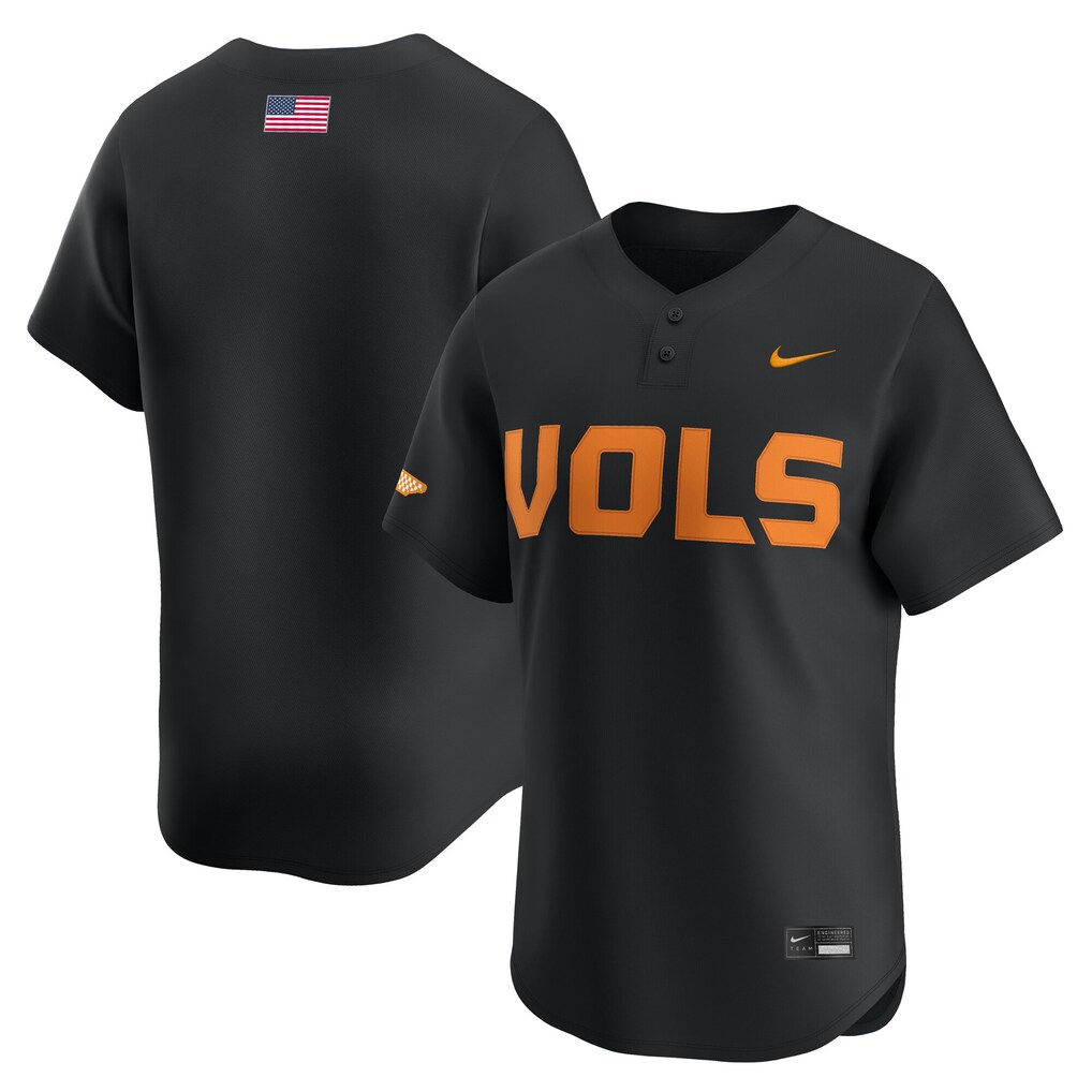 Men's Nike Black Tennessee Volunteers Alternate Limited Baseball Jersey - Jersey