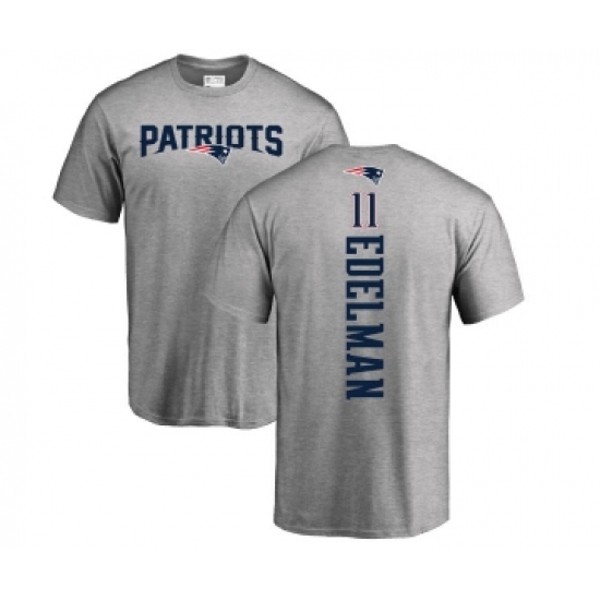Football New England Patriots #11 Julian Edelman Ash Backer T-Shirt - Jersey