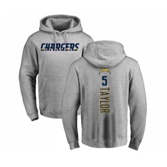 Football Los Angeles Chargers #5 Tyrod Taylor Ash Backer Pullover Hoodie - Jersey