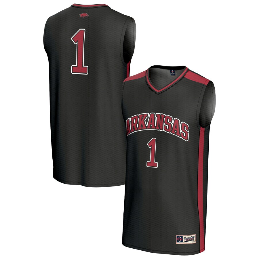 Youth GameDay Greats #1 Black Arkansas Razorbacks Lightweight Basketball Fashion Jersey - Jersey