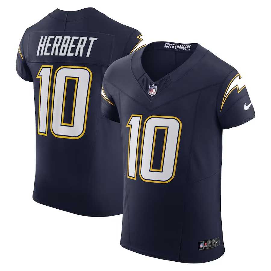 Men's Los Angeles Chargers Justin Herbert Nike Navy Alternate Super Chargers Vapor F.U.S.E. Elite Jersey - Jersey