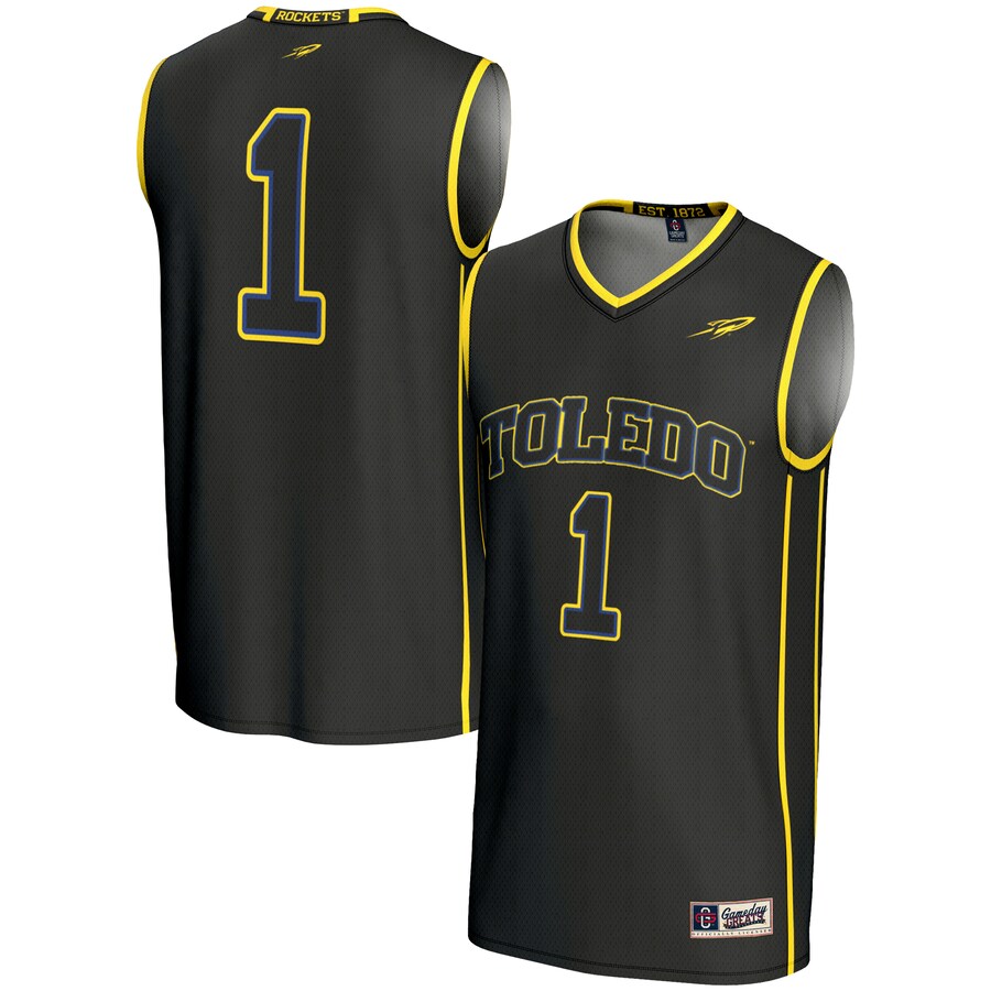 Youth GameDay Greats #1 Black Toledo Rockets Lightweight Basketball Jersey - Jersey