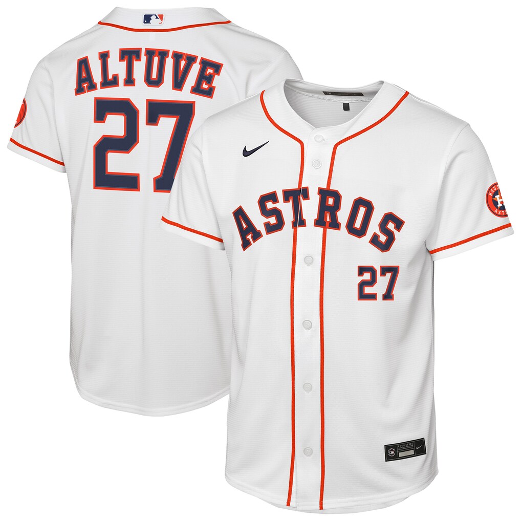 Youth Houston Astros Jose Altuve Nike White Home Stadium Jersey - Jersey