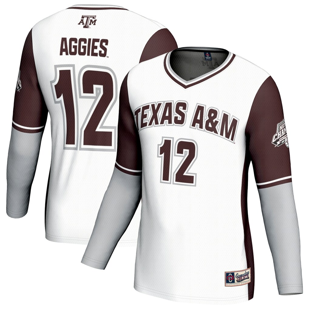 Unisex GameDay Greats White Texas A&M Aggies 2025 NCAA Volleyball National Champions Commemorative Fashion Jersey - Jersey