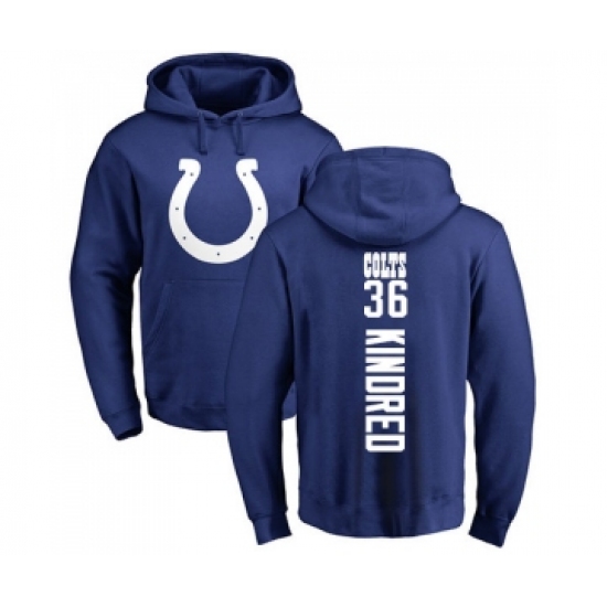 Football Indianapolis Colts #36 Derrick Kindred Royal Blue Backer Pullover Hoodie - Jersey