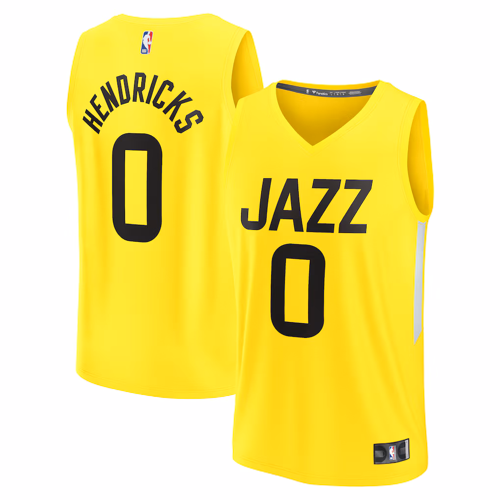 Men's Utah Jazz Taylor Hendricks Fanatics Yellow Fast Break Replica Jersey - Icon Edition - Jersey