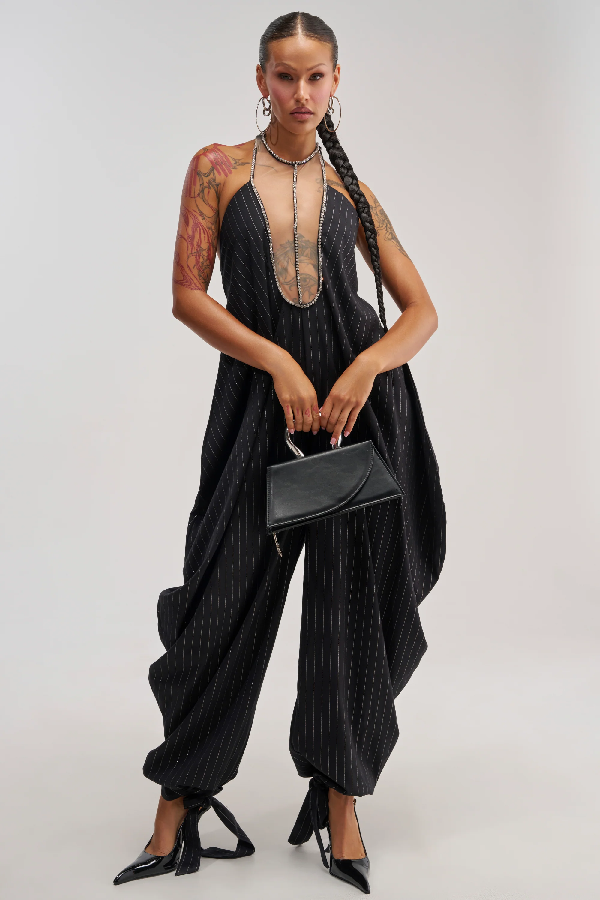 READY FOR BUSINESS PINSTRIPE JUMPSUIT - Akira Wear