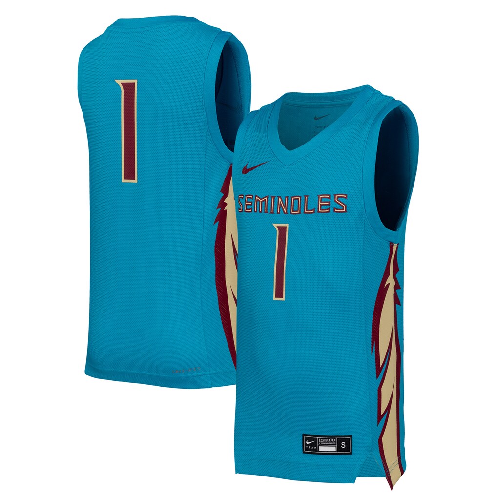 Youth Nike #1 Turquoise Florida State Seminoles Replica Basketball Jersey - Jersey