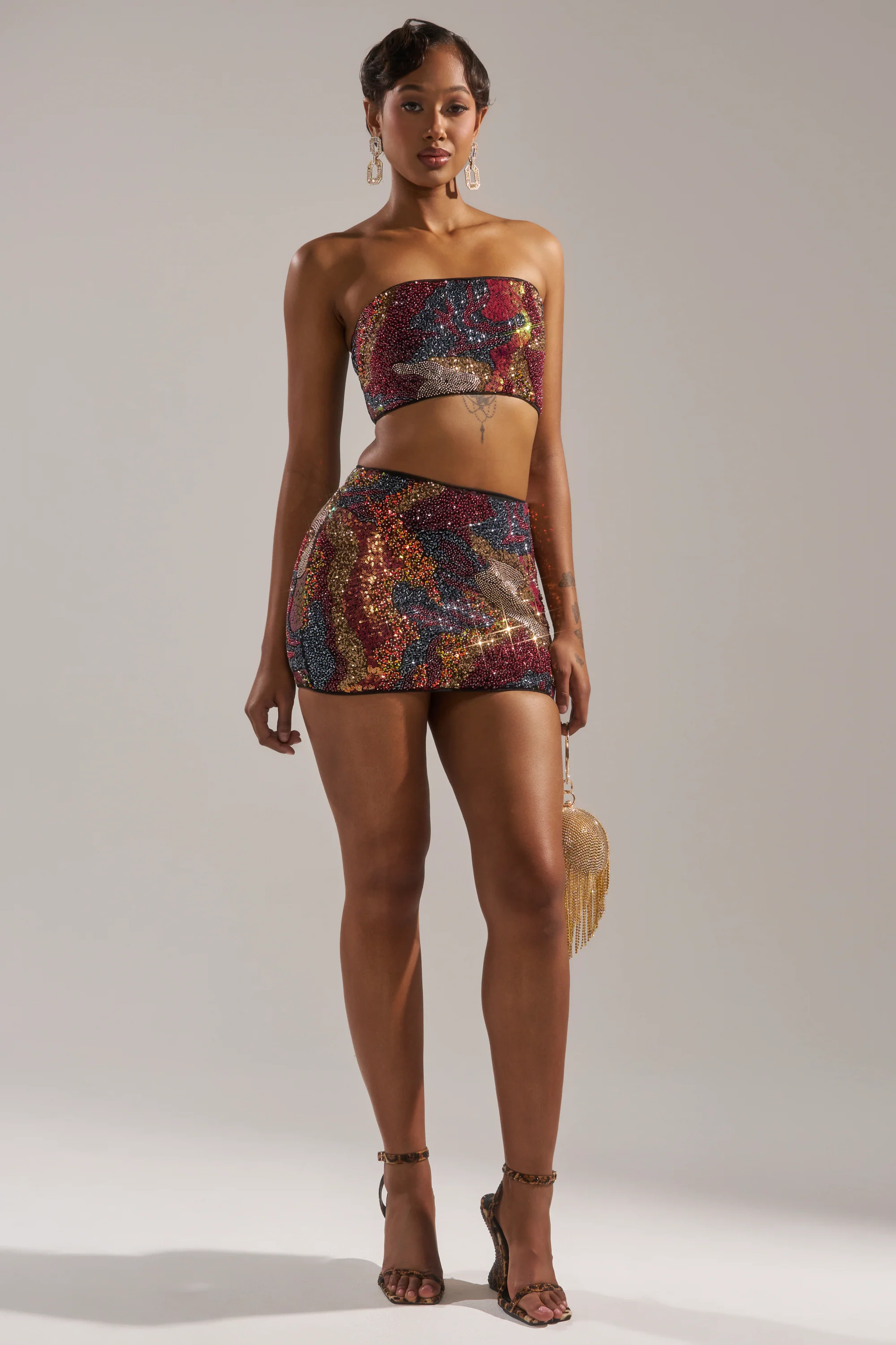 GOLDEN HOUR SEQUIN MINI SKIRT - Akira Wear