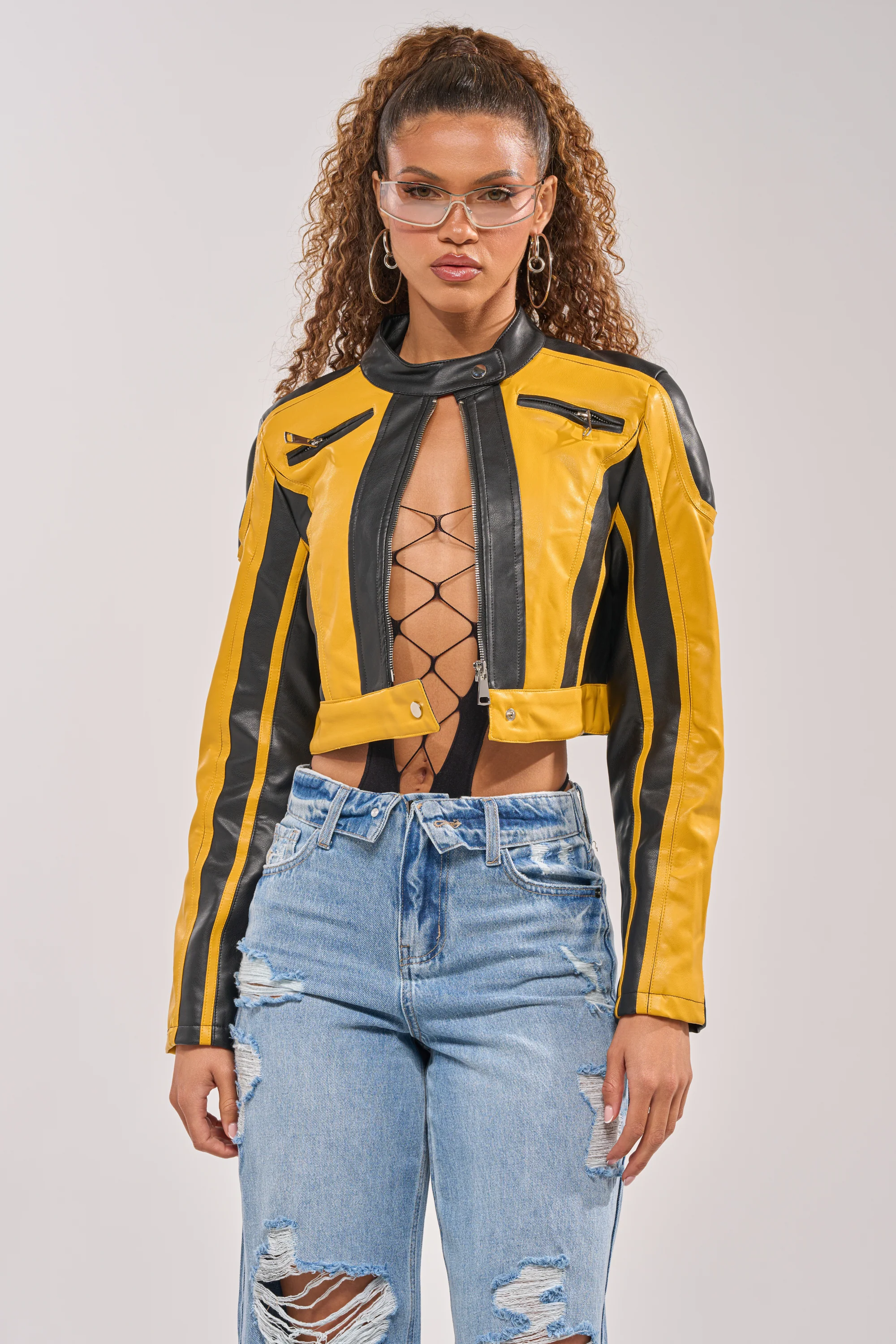 ON YOUR MARKS RACER MOTO IN YELLOW MULTI - Akira Wear