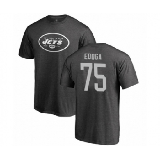 Football New York Jets #75 Chuma Edoga Ash One Color T-Shirt - Jersey