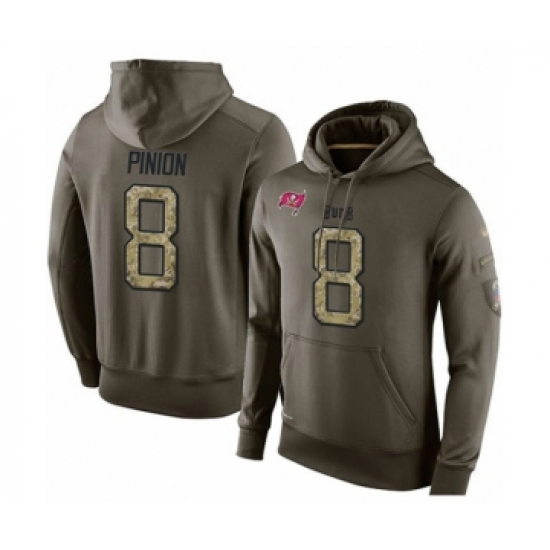 Football Men's Tampa Bay Buccaneers #8 Bradley Pinion Green Salute To Service Pullover Hoodie - Jersey