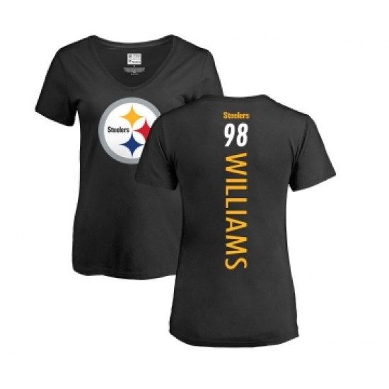 Football Women's Pittsburgh Steelers #98 Vince Williams Black Backer Slim Fit T-Shirt - Jersey