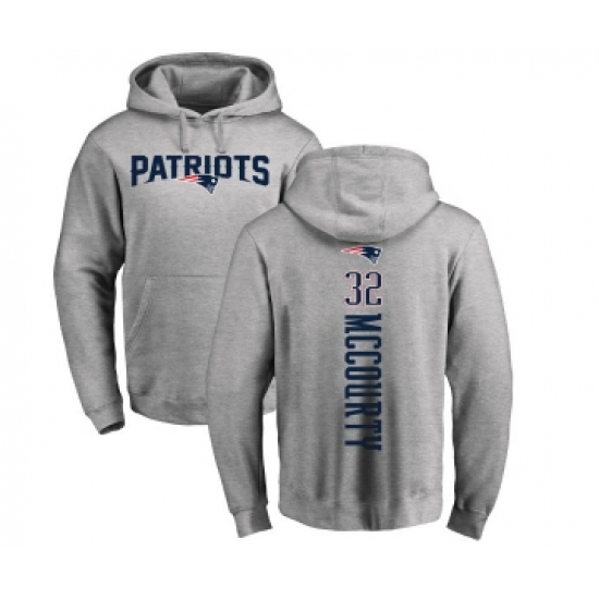 Football New England Patriots #32 Devin McCourty Ash Backer Pullover Hoodie - Jersey