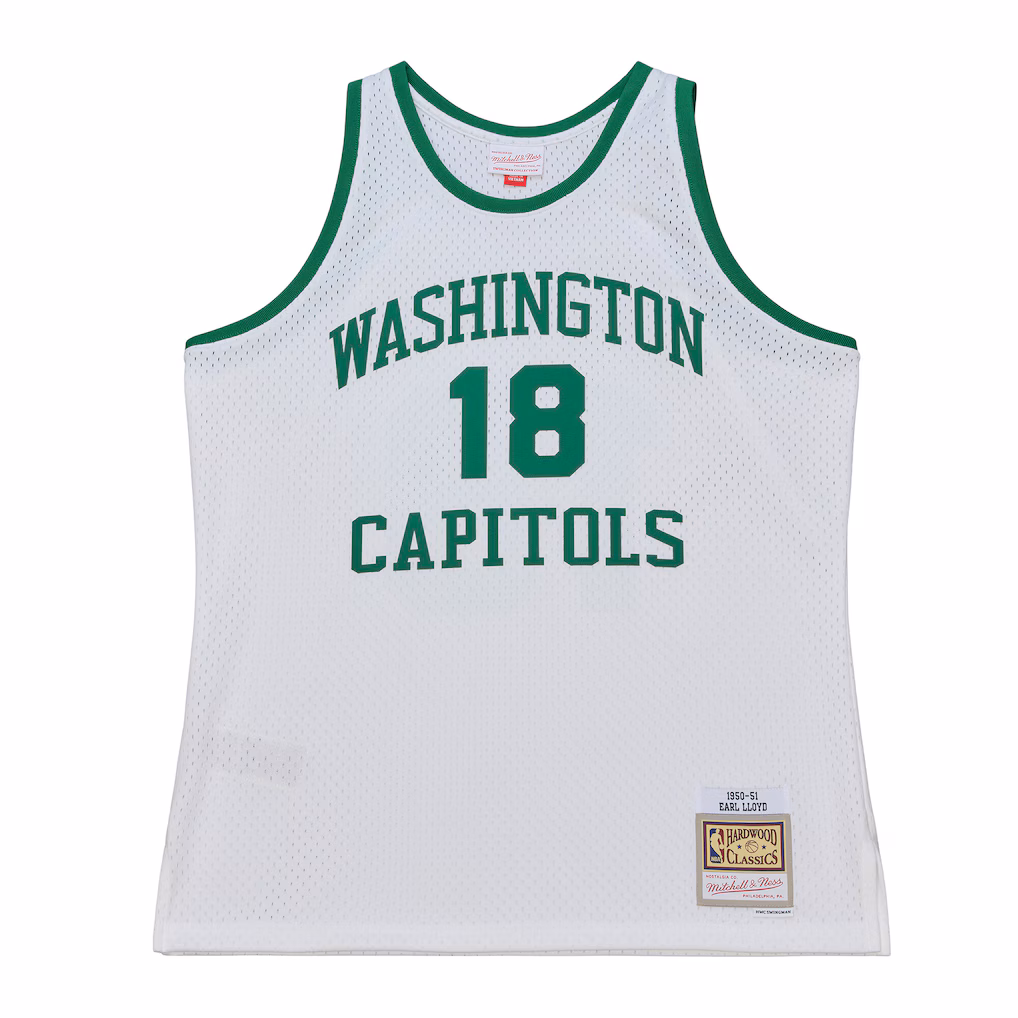 Men's Washington Capitols Earl Lloyd Mitchell & Ness White 1950-51 Pioneers Swingman Jersey - Jersey