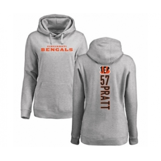 Football Women's Cincinnati Bengals #57 Germaine Pratt Ash Backer Pullover Hoodie - Jersey